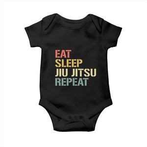 Retro Eat Sleep Jiu Jitsu Repeat Baby Onesie Vintage JiuJitsu BJJ TS10 Black Print Your Wear