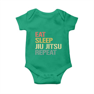 Retro Eat Sleep Jiu Jitsu Repeat Baby Onesie Vintage JiuJitsu BJJ TS10 Irish Green Print Your Wear