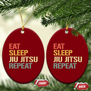 Retro Eat Sleep Jiu Jitsu Repeat Ceramic Ornament Vintage JiuJitsu BJJ TS10 Print Your Wear