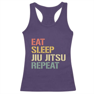 Retro Eat Sleep Jiu Jitsu Repeat Racerback Tank Top Vintage JiuJitsu BJJ TS10 Purple Print Your Wear