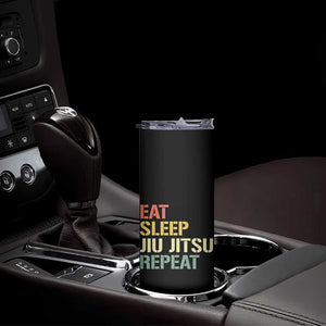 Retro Eat Sleep Jiu Jitsu Repeat Skinny Tumbler Vintage JiuJitsu BJJ TS10 Print Your Wear