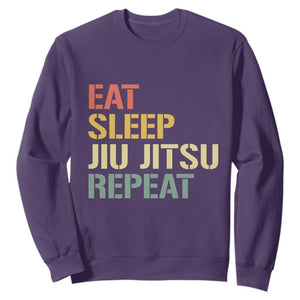 Retro Eat Sleep Jiu Jitsu Repeat Sweatshirt Vintage JiuJitsu BJJ TS10 Purple Print Your Wear
