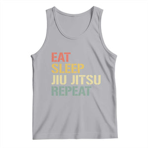 Retro Eat Sleep Jiu Jitsu Repeat Tank Top Vintage JiuJitsu BJJ TS10 Athletic Heather Print Your Wear