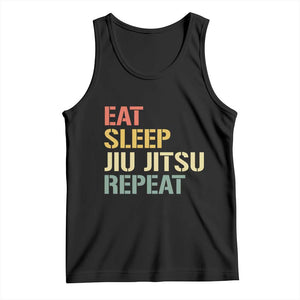 Retro Eat Sleep Jiu Jitsu Repeat Tank Top Vintage JiuJitsu BJJ TS10 Black Print Your Wear