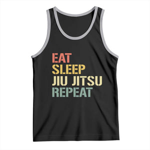 Retro Eat Sleep Jiu Jitsu Repeat Tank Top Vintage JiuJitsu BJJ TS10 Black Athletic Heather Print Your Wear