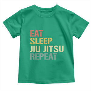 Retro Eat Sleep Jiu Jitsu Repeat Toddler T Shirt Vintage JiuJitsu BJJ TS10 Irish Green Print Your Wear