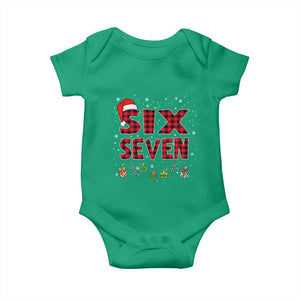 Funny Six Seven Christmas Baby Onesie 67 Meme Gen Alpha Slang Red Plaid Xmas Pajamas TS10 Irish Green Print Your Wear
