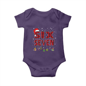 Funny Six Seven Christmas Baby Onesie 67 Meme Gen Alpha Slang Red Plaid Xmas Pajamas TS10 Purple Print Your Wear
