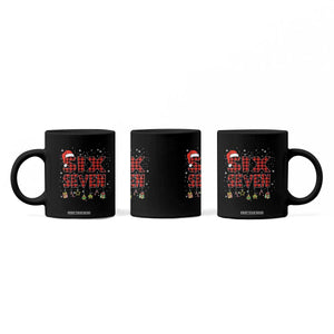 Funny Six Seven Christmas Coffee Mug 67 Meme Gen Alpha Slang Red Plaid Xmas Pajamas TS10 Print Your Wear