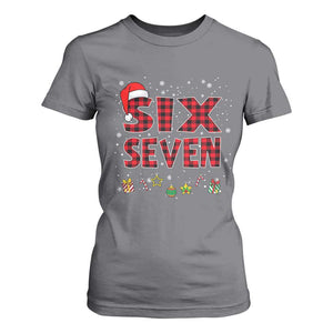 Funny Six Seven Christmas T Shirt For Women 67 Meme Gen Alpha Slang Red Plaid Xmas Pajamas TS10 Charcoal Print Your Wear