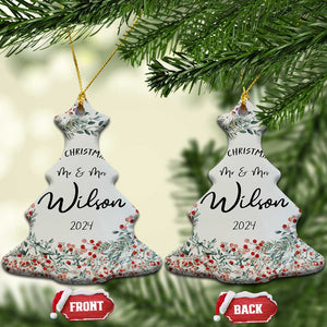 Personalised First Xmas as Mr & Mrs Christmas Ornament Custom Name Wedding Gifts for Newlywed Couple TS10 Christmas Tree White Print Your Wear