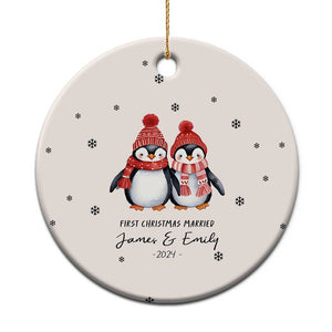 Personalised First Xmas Married Christmas Ornament Custom Name 2024 Keepsake Wedding Gifts for Couple Her or Him TS10 Print Your Wear
