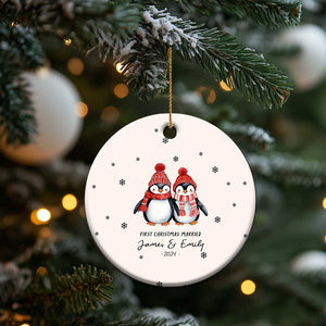 Personalised First Xmas Married Christmas Ornament Custom Name 2024 Keepsake Wedding Gifts for Couple Her or Him TS10 Print Your Wear