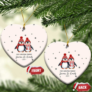 Personalised First Xmas Married Christmas Ornament Custom Name 2024 Keepsake Wedding Gifts for Couple Her or Him TS10 Heart Cream Print Your Wear