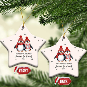 Personalised First Xmas Married Christmas Ornament Custom Name 2024 Keepsake Wedding Gifts for Couple Her or Him TS10 Star Cream Print Your Wear