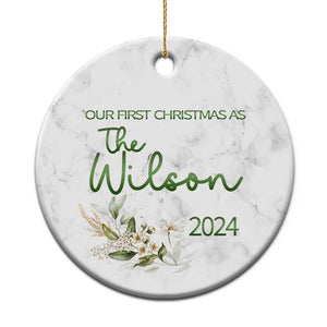 Personalised First Xmas Married Christmas Ornament Custom Name 2024 Keepsake Wedding Gifts for Newlywed Couple TS10 Print Your Wear