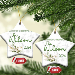 Personalised First Xmas Married Christmas Ornament Custom Name 2024 Keepsake Wedding Gifts for Newlywed Couple TS10 Star Marble Print Your Wear
