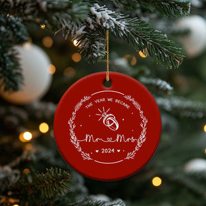First Xmas as Mr & Mrs Christmas Ornament 2024 Keepsake Wedding Gifts for Couple TS10 Print Your Wear