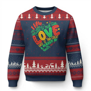 Martin Luther King Ugly Christmas Sweater I Have Decided to Stick With Love MLK Black History Month TS10 Navy Red Print Your Wear