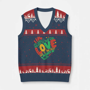 Martin Luther King V-Neck Knit Sweater Vest I Have Decided to Stick With Love MLK Black History Month TS10 Navy Red Print Your Wear
