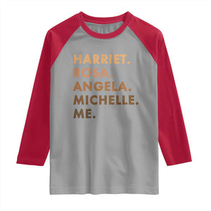 Harriet Rosa Angela Michelle Me Raglan Shirt Black History Month Feminist Women Leaders TS10 Sport Gray Red Print Your Wear