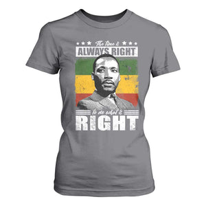 Martin Luther King Jr. T Shirt For Women The Time Is Always Right To Do What Is Right MLK Black Month TS10 Charcoal Print Your Wear