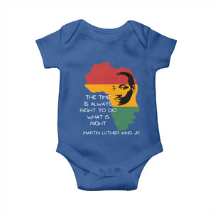 Martin Luther King Jr. Baby Onesie The Time Is Always Right To Do What Is Right MLK African Map TS10 Royal Blue Print Your Wear
