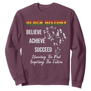 Honoring Past Inspiring Future Black History Month Sweatshirt TS10 Maroon Print Your Wear