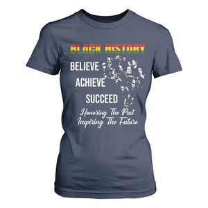 Honoring Past Inspiring Future Black History Month T Shirt For Women TS10 Navy Print Your Wear