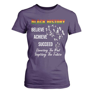 Honoring Past Inspiring Future Black History Month T Shirt For Women TS10 Purple Print Your Wear