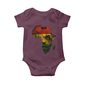 Black History Month Baby Onesie Pan African Africa Map Black Pride TS10 Maroon Print Your Wear