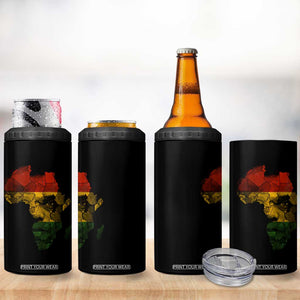 Black History Month 4 in 1 Can Cooler Tumbler Pan African Africa Map Black Pride TS10 Print Your Wear
