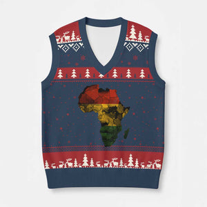 Black History Month V-Neck Knit Sweater Vest Pan African Africa Map Black Pride TS10 Navy Red Print Your Wear