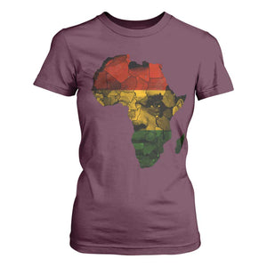 Black History Month T Shirt For Women Pan African Africa Map Black Pride TS10 Maroon Print Your Wear
