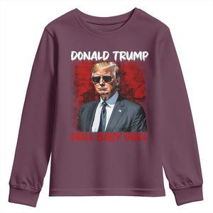 Trump Liberation Day Youth Sweatshirt Drill Baby Drill Oilrig Oilfield TS10 Maroon Print Your Wear