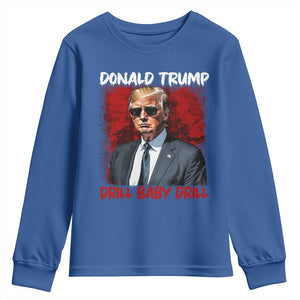 Trump Liberation Day Youth Sweatshirt Drill Baby Drill Oilrig Oilfield TS10 Royal Blue Print Your Wear
