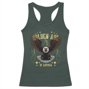 President Donald Trump Inauguration Day Racerback Tank Top Golden Age Of America USA Eagle TS10 Dark Forest Green Print Your Wear