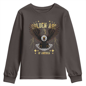 President Donald Trump Inauguration Day Youth Sweatshirt Golden Age Of America USA Eagle TS10 Dark Chocolate Print Your Wear