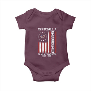 President Donald Trump Baby Onesie Officially Unburdened By What Has Been 2025 47Th Usa Flag TS10 Maroon Print Your Wear