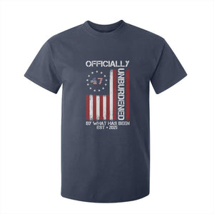 President Donald Trump T Shirt For Kid Officially Unburdened By What Has Been 2025 47Th Usa Flag TS10 Navy Print Your Wear