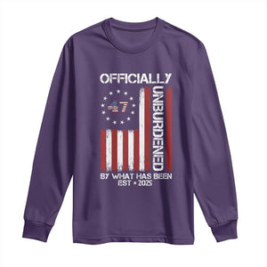 President Donald Trump Long Sleeve Shirt Officially Unburdened By What Has Been 2025 47Th Usa Flag TS10 Purple Print Your Wear