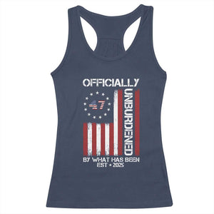 President Donald Trump Racerback Tank Top Officially Unburdened By What Has Been 2025 47Th Usa Flag TS10 Navy Print Your Wear