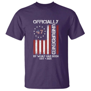 President Donald Trump T Shirt Officially Unburdened By What Has Been 2025 47Th Usa Flag TS10 Purple Print Your Wear