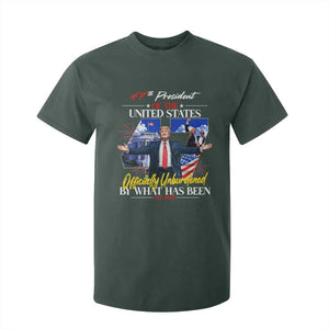 President Donald Trump T Shirt For Kid Officially Unburdened By What Has Been 2025 47Th American Flag TS10 Dark Forest Green Print Your Wear