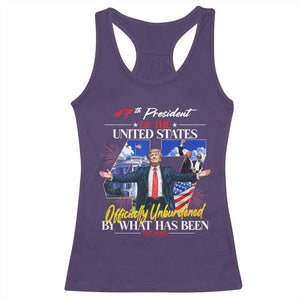 President Donald Trump Racerback Tank Top Officially Unburdened By What Has Been 2025 47Th American Flag TS10 Purple Print Your Wear