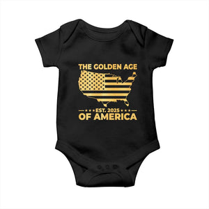 Trump 2025 Baby Onesie The Golden Age Of America TS10 Black Print Your Wear