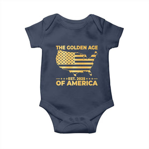 Trump 2025 Baby Onesie The Golden Age Of America TS10 Navy Print Your Wear