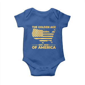 Trump 2025 Baby Onesie The Golden Age Of America TS10 Royal Blue Print Your Wear