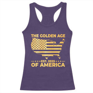 Trump 2025 Racerback Tank Top The Golden Age Of America TS10 Purple Print Your Wear