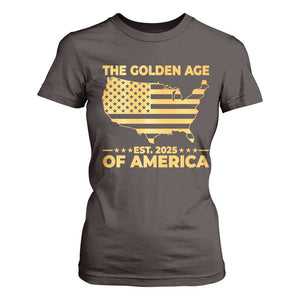 Trump 2025 T Shirt For Women The Golden Age Of America TS10 Dark Chocolate Print Your Wear